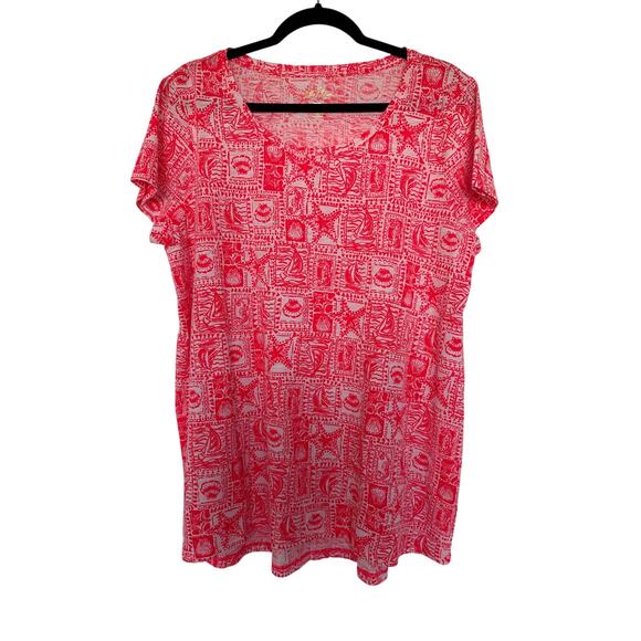 NWOT Lilly Pulitzer Etta Top Seaside Harbor Mizner Red, XL - Picture 1 of 7